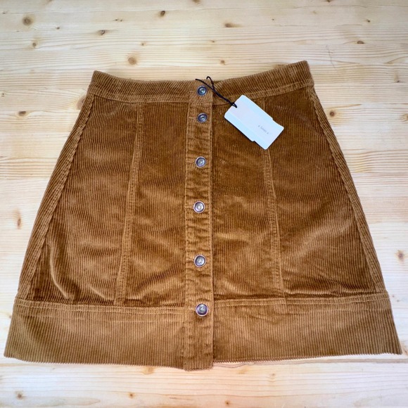 A Loves A Dresses & Skirts - A Loves A Brown Corduroy Button Front Mini Skirt Size 4 High Waist‎ Casual